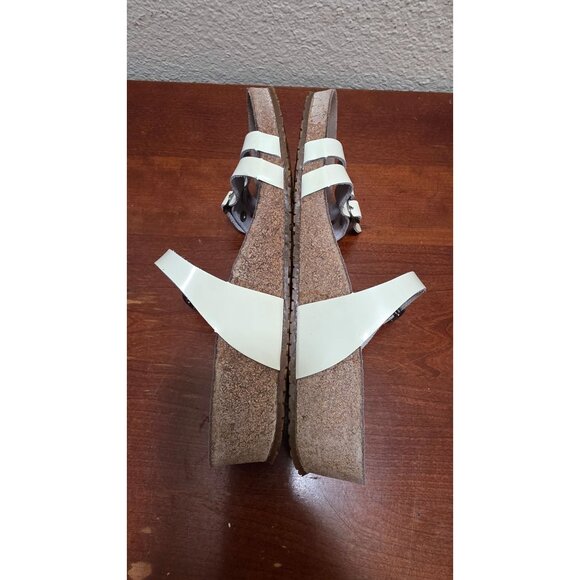 Mephisto Women's White Cork Sandals Size 37 US 6-6.5 Double Strap Adjustable Lea - Picture 5 of 8